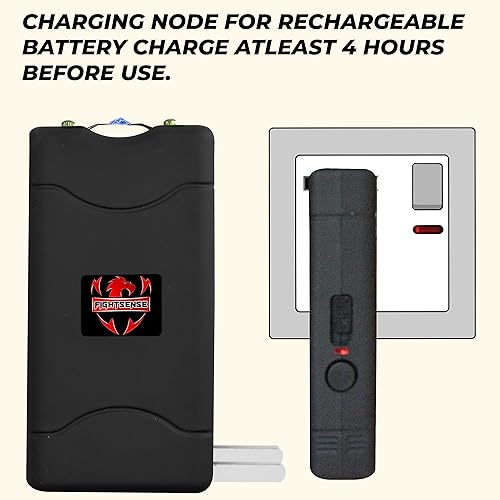Miniatura 5 de FIGHTSENSE Mini pistola paralizante de 35 mil millones de súper resistente para defensa personal con linterna LED brillante, batería recargable,