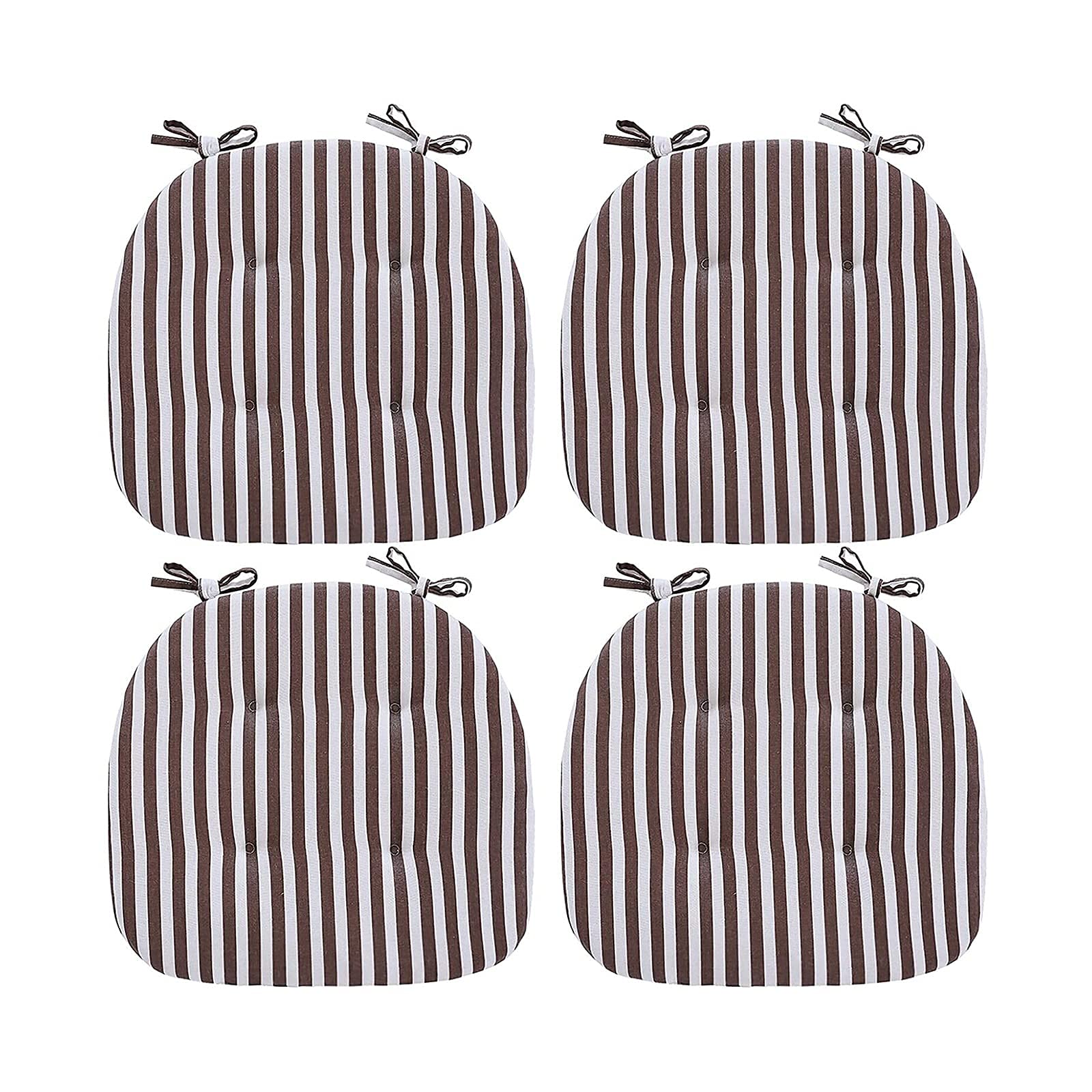 Coussin de chaise confortable avec attaches pour repas conviviaux en famille - Lot de 4