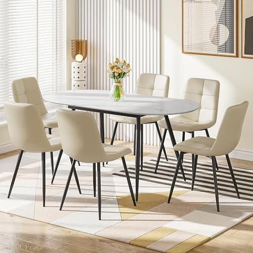 Extendable Dining Table Set 6