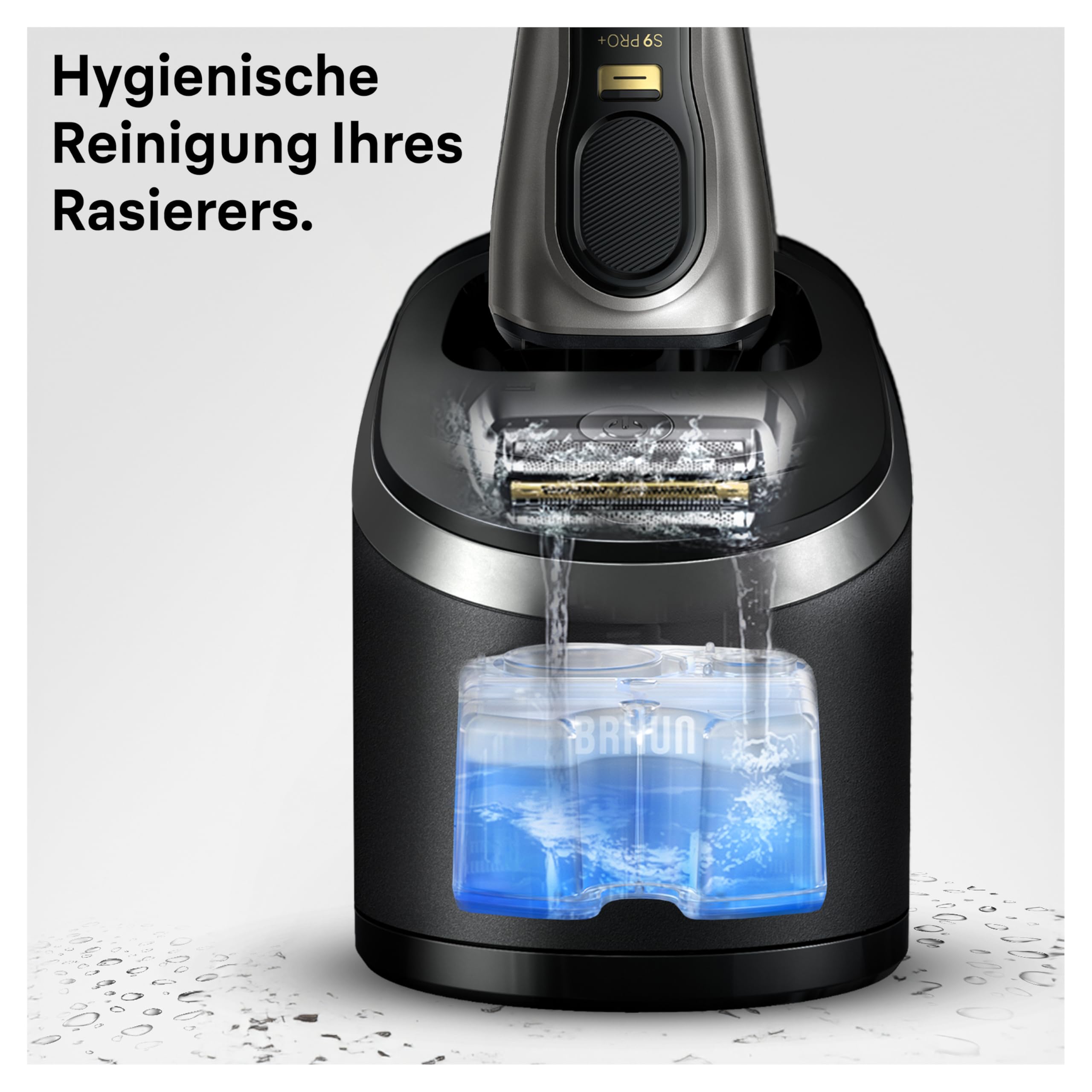 Braun Series 5 und 6 Scherkopf, Ersatzscherteil für Series 5 und 6 (Modelle ab 2020), Made in Germany, 53B, schwarz+ Braun 3-in-1 ShaverCare Reinigungskartuschen für Reinigungsstationen, 8er Pack