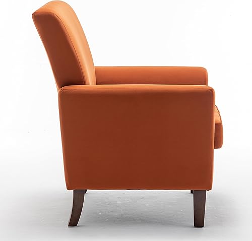 Miniatura 3 de Container Furniture Direct Silla de brazo contemporánea con marco de madera de abedul y tapicería de terciopelo, sillón para decoración de oficina y