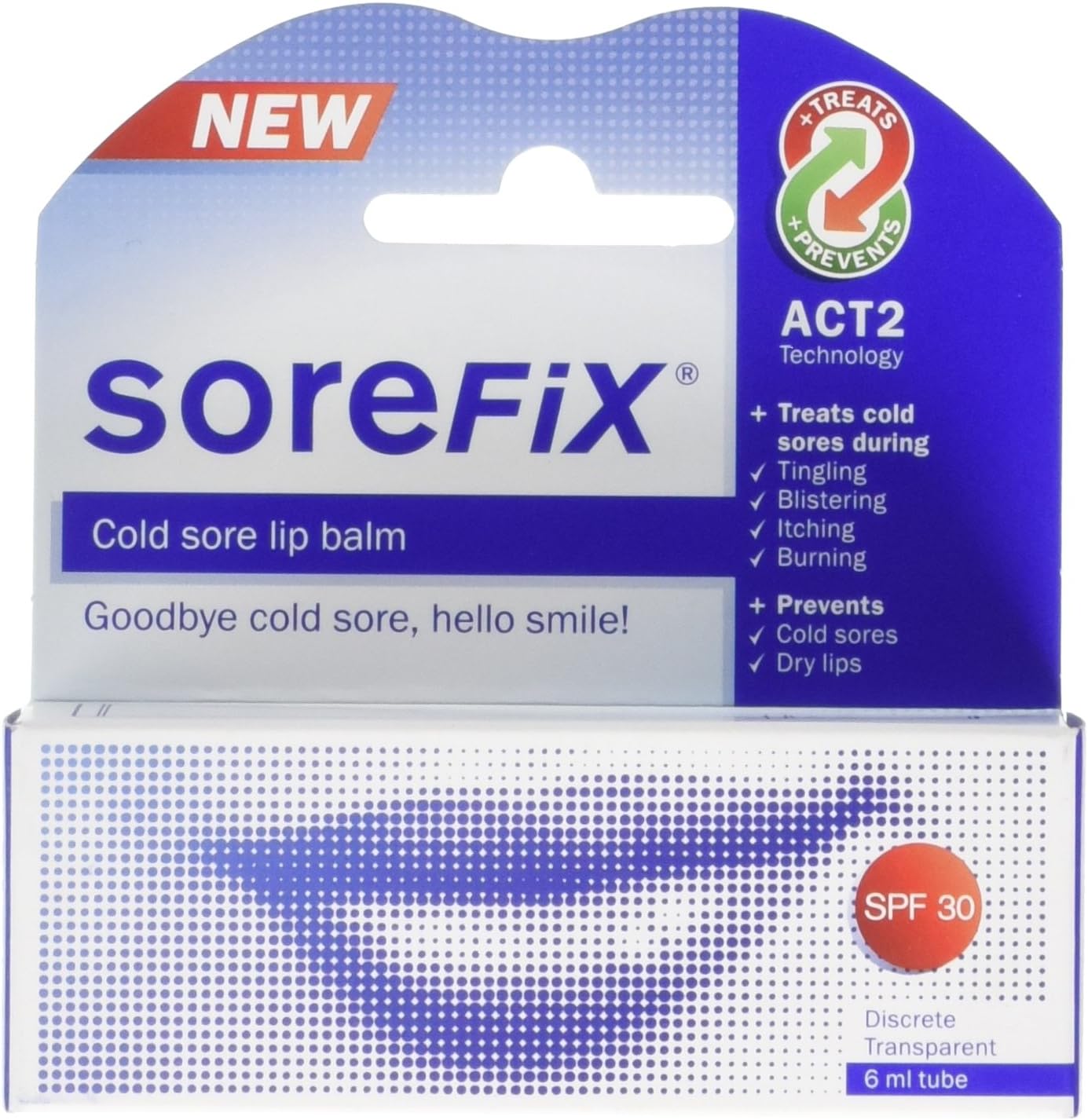 6 ml ACT2 Cold Sore SPF 30 Lip Balm Tube