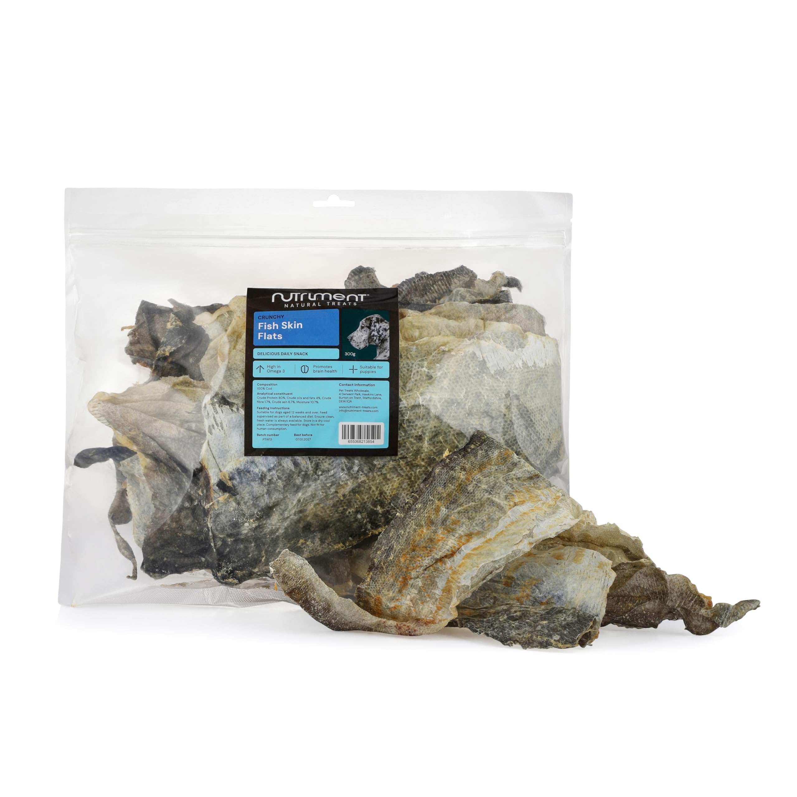 Natural Treats Fish Skin Flats (300g) Grain free Omega3 Rich Dog Chew Treat