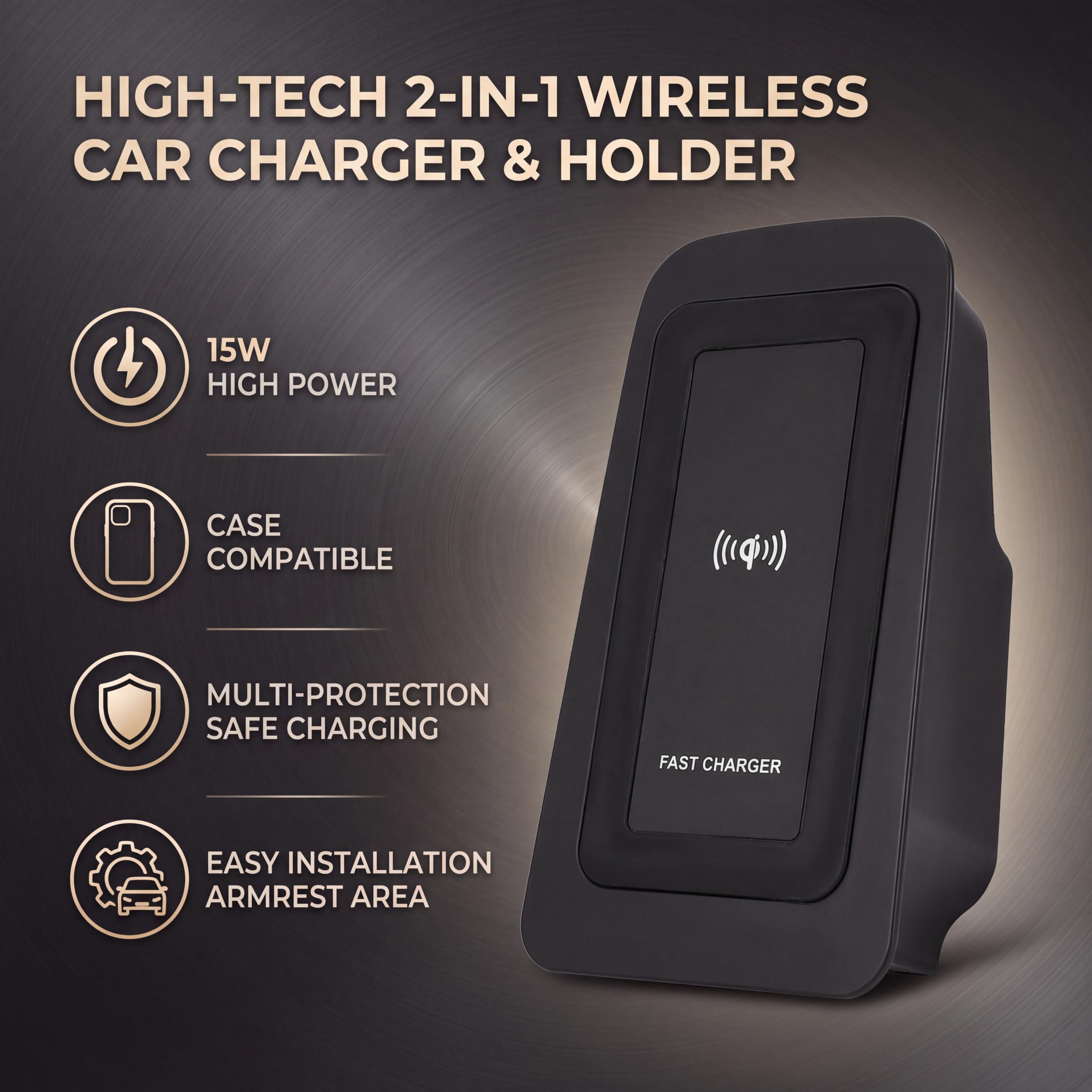 Kabellose Kfz-Ladegeräte, Kfz Ladegeräte Kabellose 15W Car Wireless Auto Ladegerät Wireless Ladeplatte Induktionsanpassung für S60/V60/XC60/S90/V90/XC90