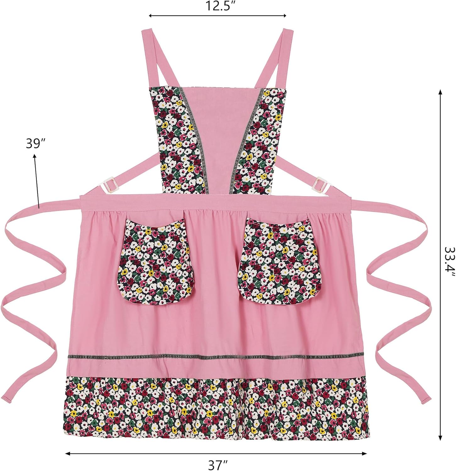 Kitchen Aprons for Women with Pockets Cute Vintage Chef Pinafore Apron for Gardening Cooking Baking Painting - Image 6