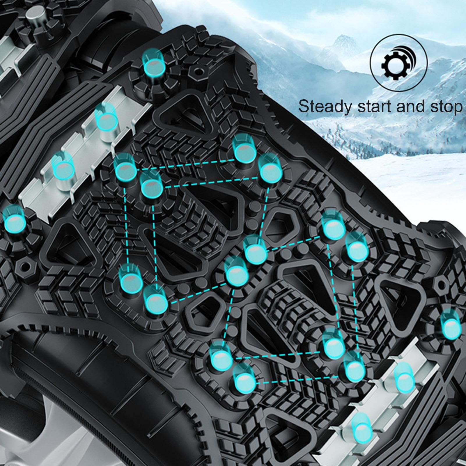 Cadenas de nieve para coche, cadenas de nieve antideslizantes para aplastamiento de hielo para neumáticos y suciedad | aplastamiento de hielo para neumáticos y suciedad