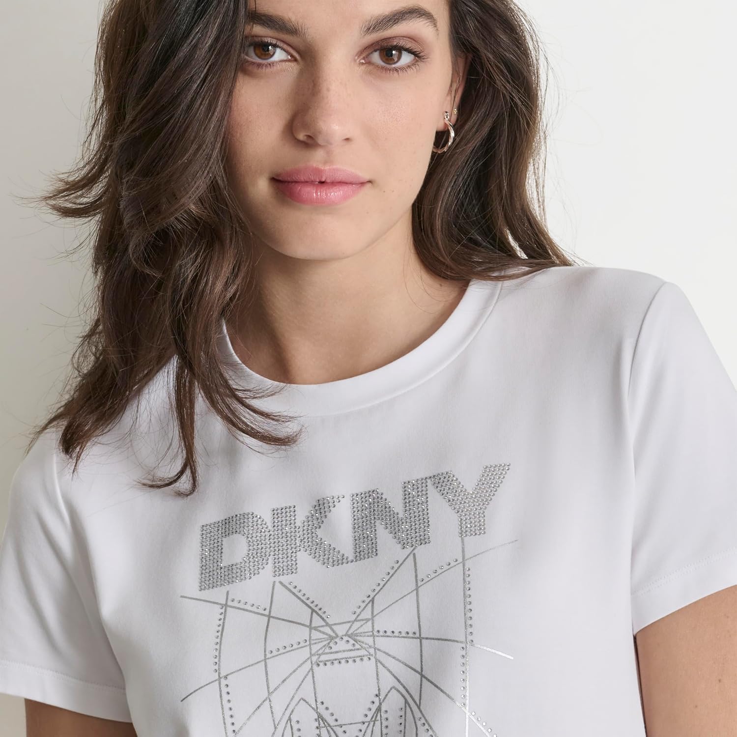 DKNY Womens Logo Short Sleeve Casual T-Shirt - Image 4