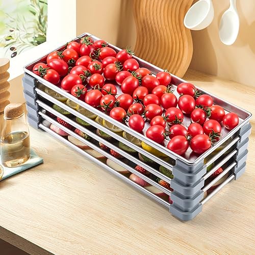 Miniatura 7 de Apiladores de bandejas de silicona para bandejas de secado de congelación derecha de cosecha, 16 piezas de accesorios para secadora de congelación,