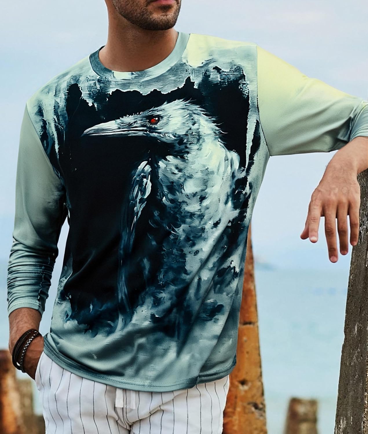 Camisetas masculinas estampadas manga longa casual gola redonda com design abstrato estampado leve streetwear pulôver em promoção! Veja a oferta e mais achadinhos de Camisetas 5 Hoje é o melhor dia para comprar Camisetas masculinas estampadas manga longa casual gola redonda com design abstrato estampado leve streetwear pulôver com aquele preço maroto! Promoção! Aproveite a oferta! 5