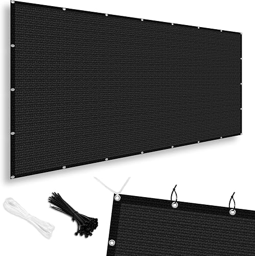 SUNNY GUARD 90% Shade Cloth 4/6/8/10/12 FT with Grommets, 8'x12', Black