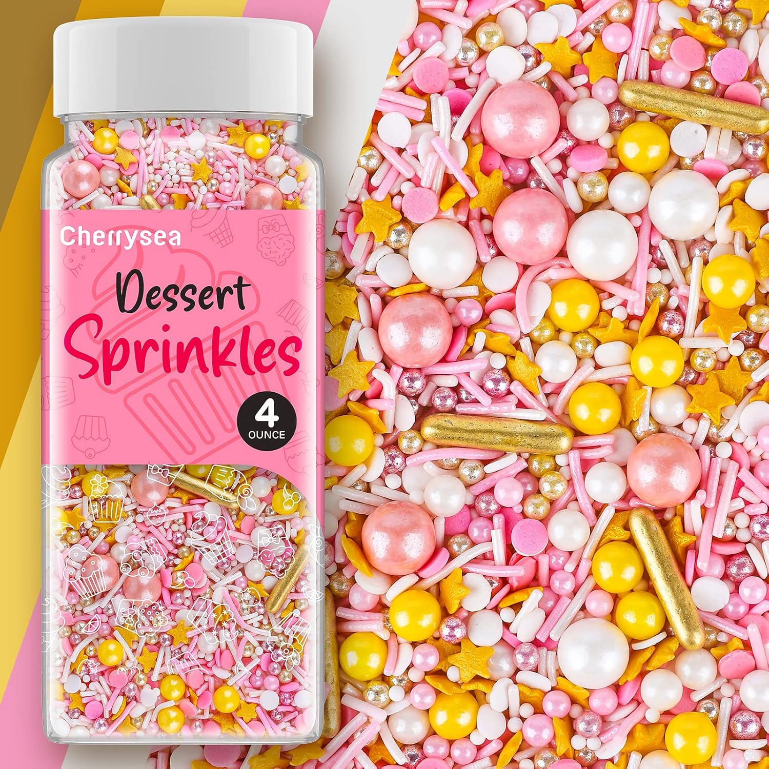 Cherrysea Star Sprinkles Pink Sprinkles Rose Gold Sprinkles