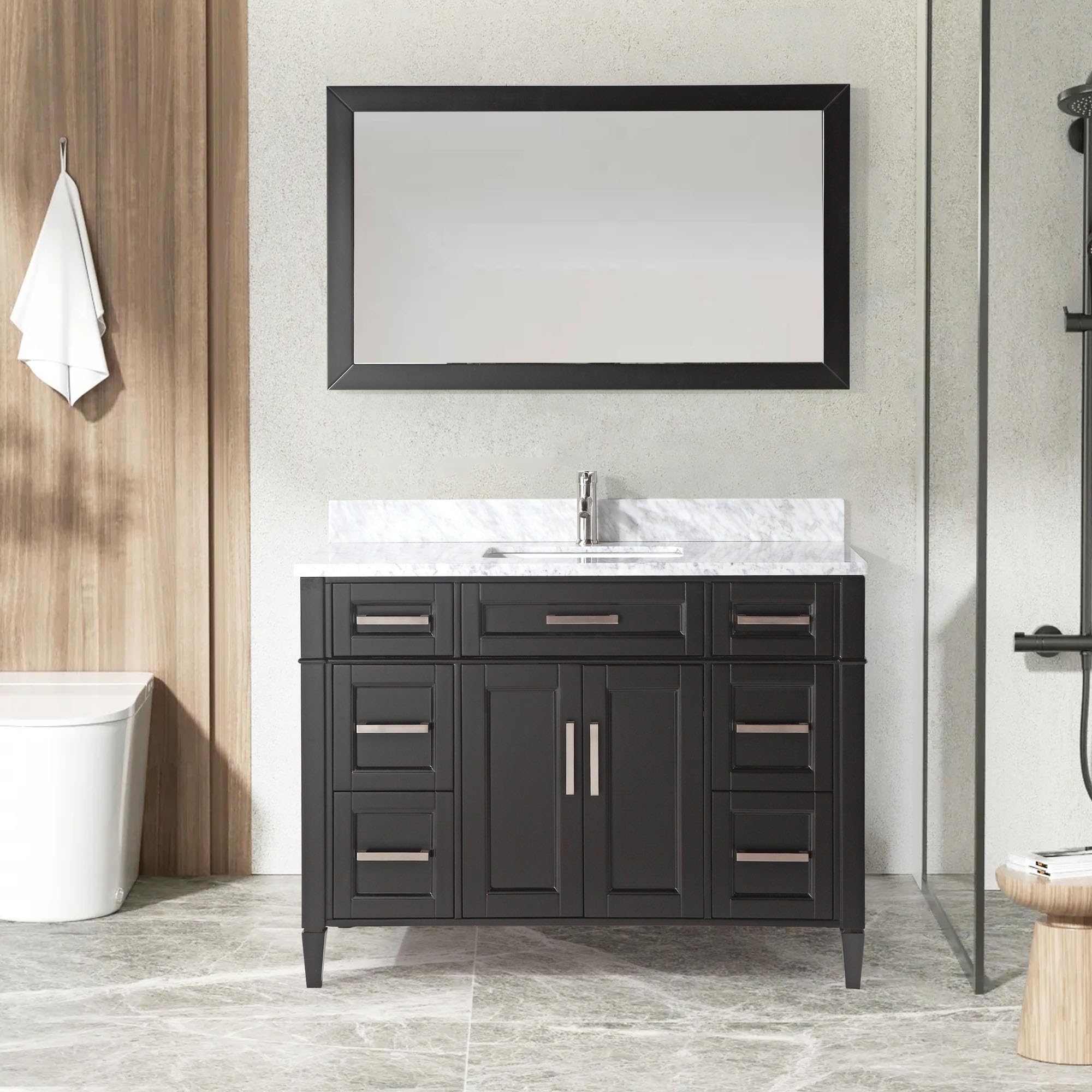 Amazon.com: HomeBeyond 60 Inch Bathroom Vanity with Sink & Mirror ...