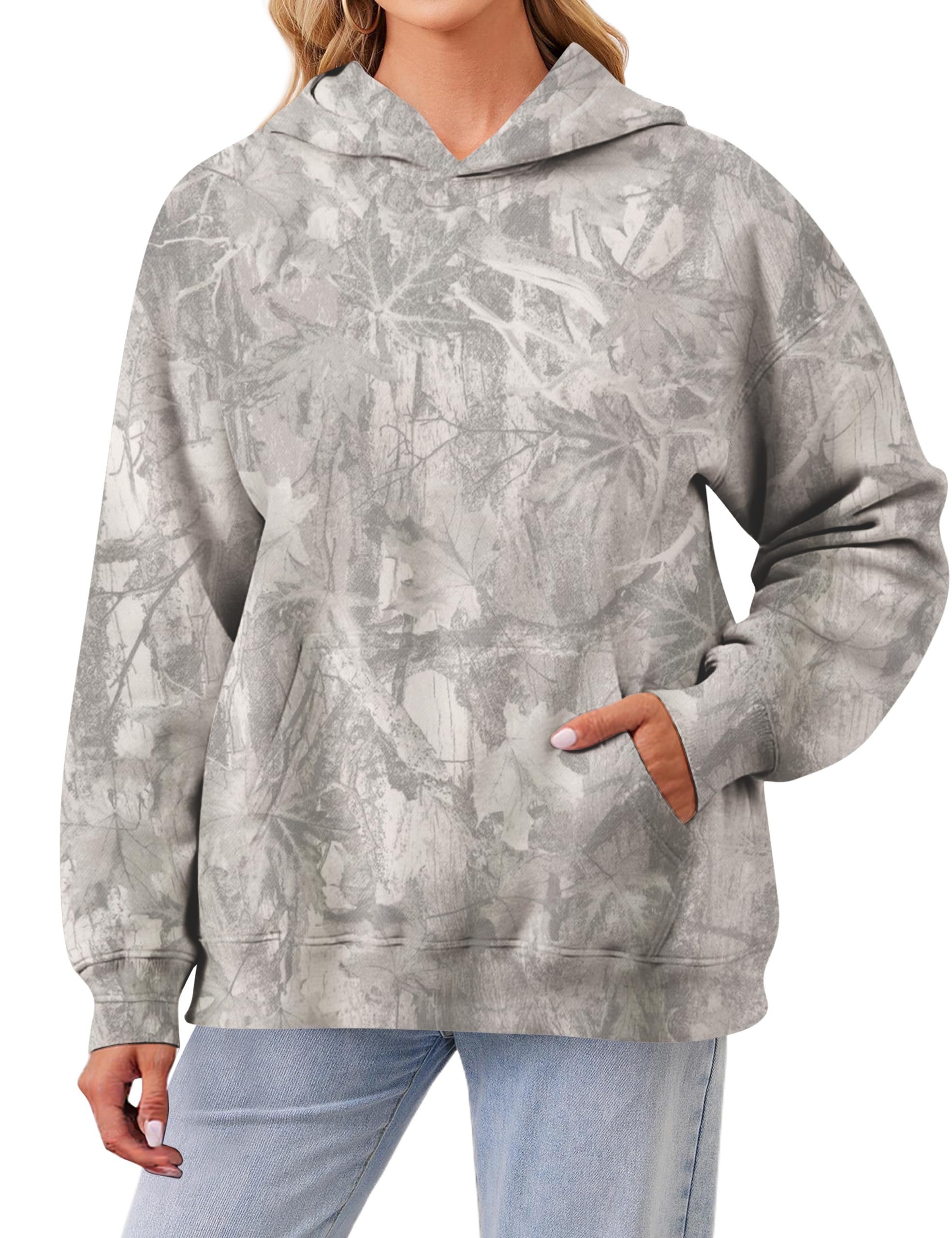 Dsewpaur Camo Hoodie for Women Men Casual Donna