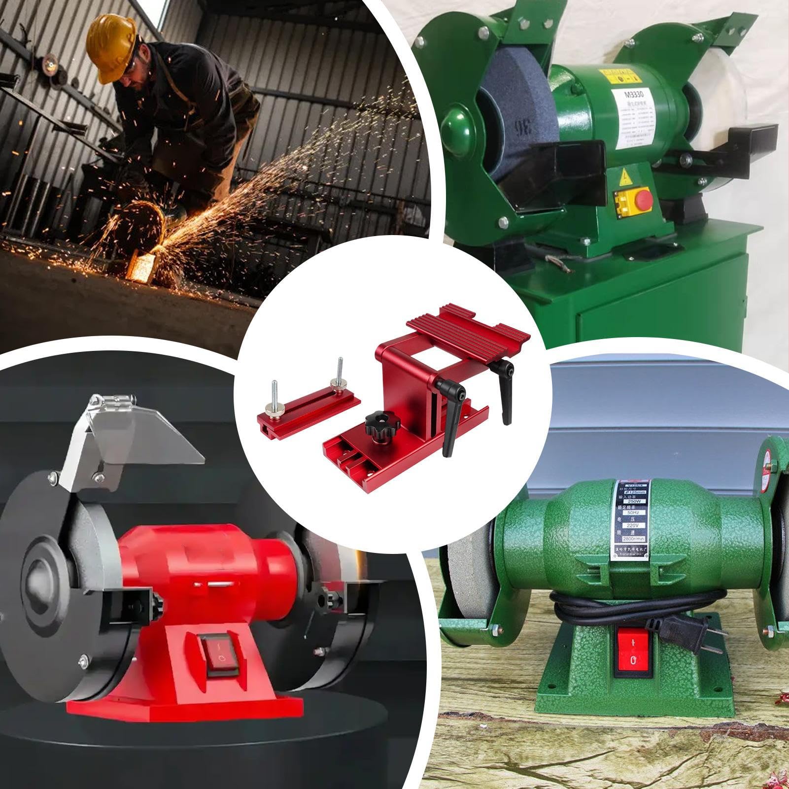 Herramienta de afilado plantilla de descanso, amoladora de precisión resto | 8.0x5.9 pulgadas Banco de apoyo con ángulo ajustable, guía, plantilla manual con estilo industrial, miel para taller Chisel