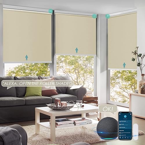 Allesin Persianas enrollables motorizadas funcionan con Alexa para ventana, persianas inteligentes 100% opacas inalámbricas con control remoto, disponible en Yaxa Costa Rica