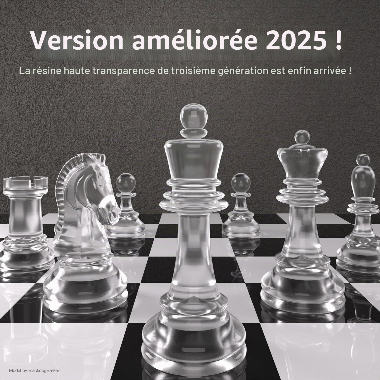 NOVA3D Résine d'impression 3D hautement transparente - Anti-jaunissement - Robuste - Faible odeur - Durcissement UV 405 nm - Pour imprimante 3D LCD/DLP (1000 G)