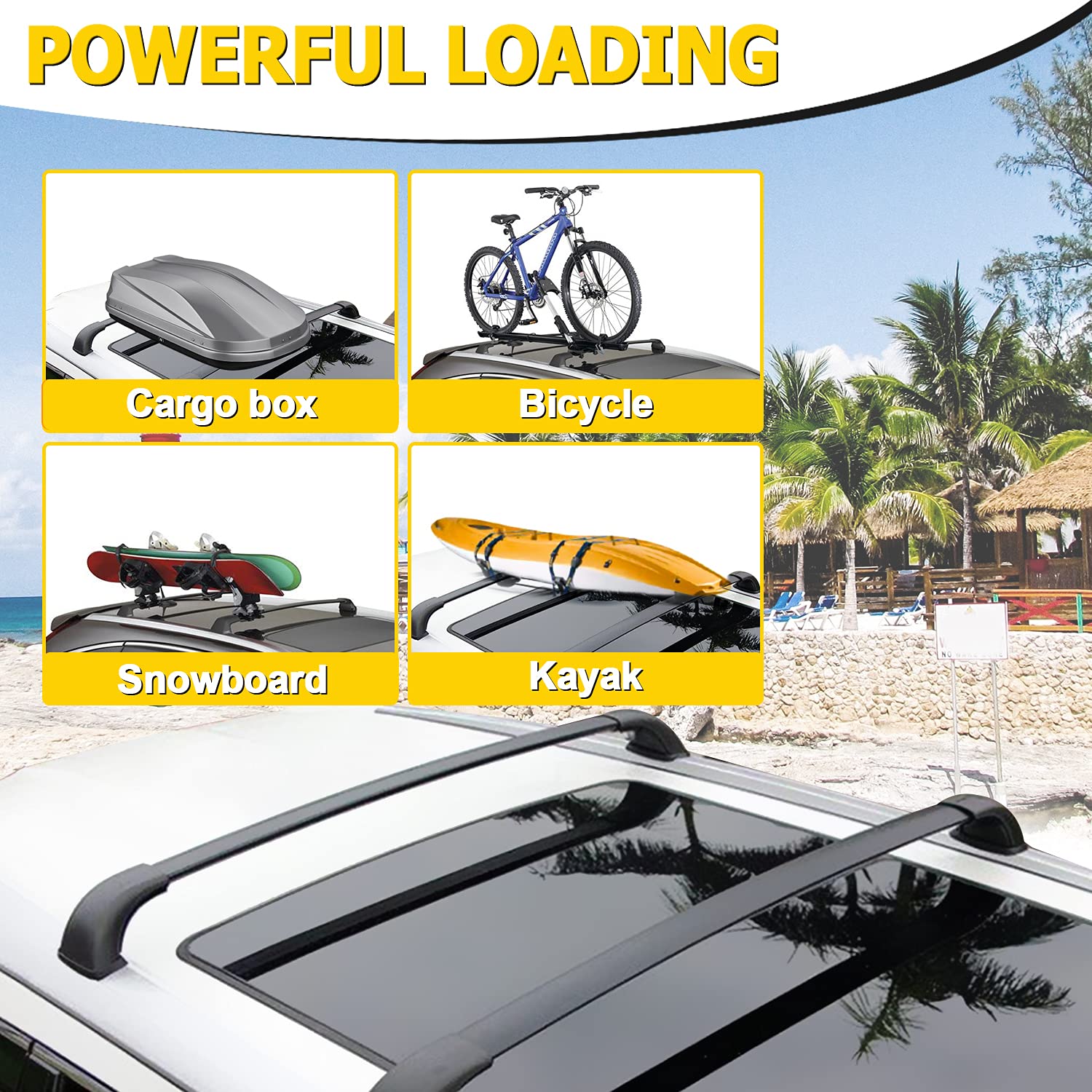 AUXMART Roof Rack Cross Bars for Toyota Highlander 2014 2015 2016 2017