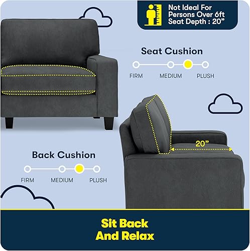 Miniatura 256 de Serta Palisades Sofás Tapizados para Sala, Sofá de Diseño Moderno, Tela, gris (Glacial Gray) gris (Glacial Gray),Beige,Marrón,Alforfón Beige,Marrón