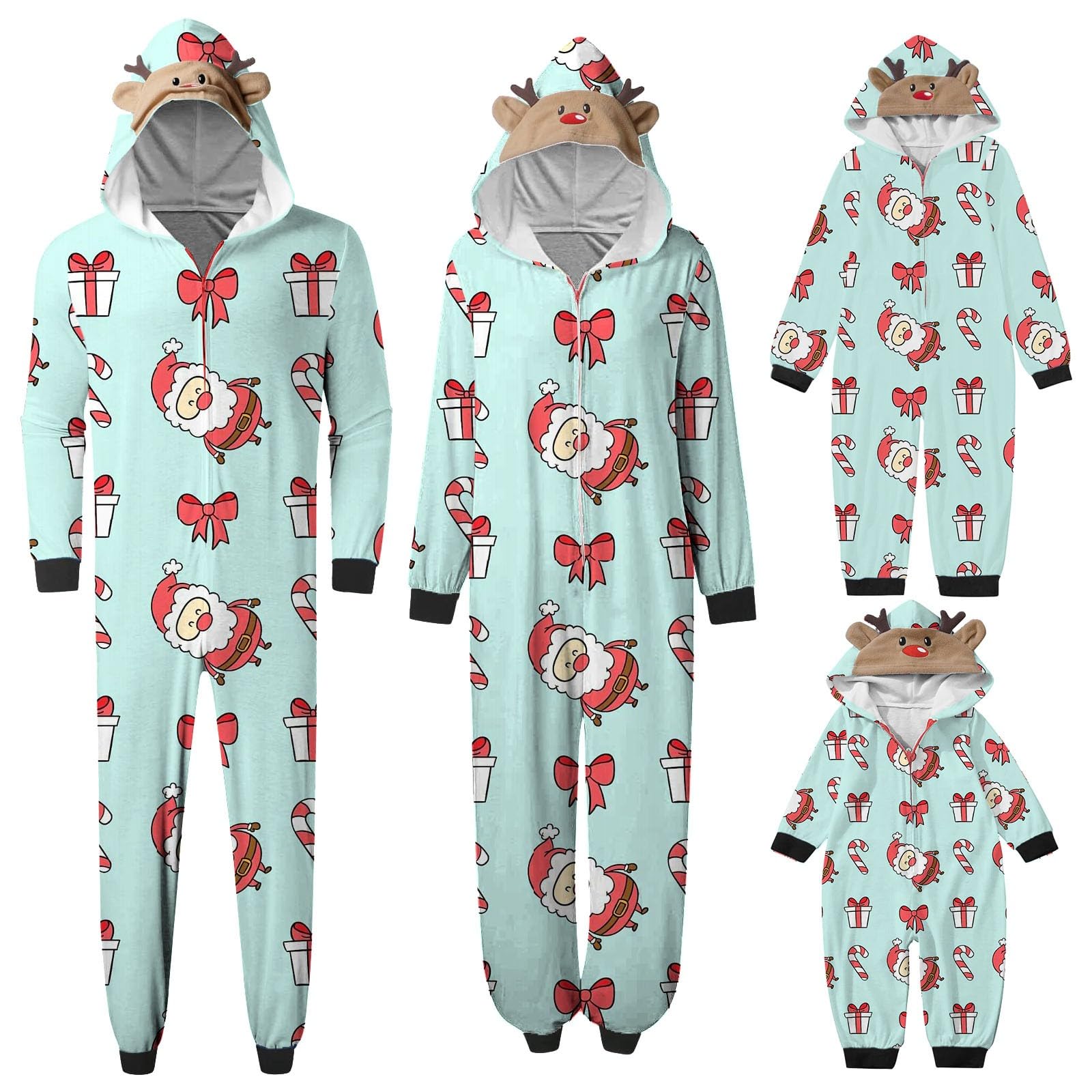 eguiwynChristmas Pajamas,Casual Christmas Parent Child Outfit Printed Pajamas Jumpsuit Home Outfit Family Pajamas Christmas