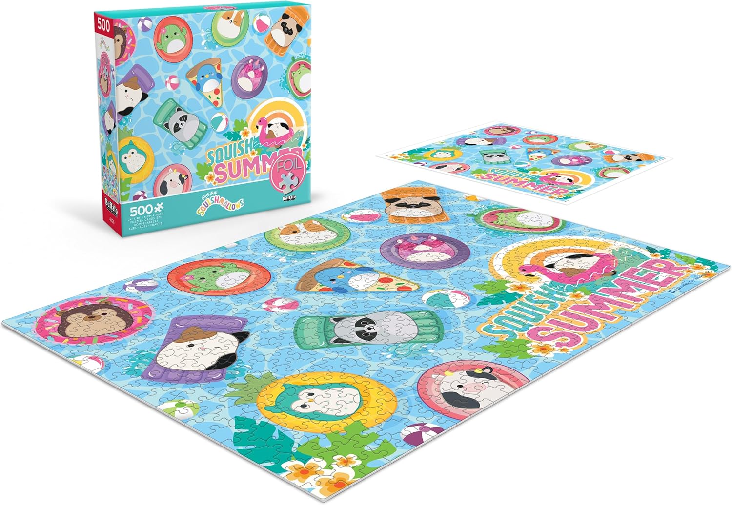 Buffalo Games - Squishmallows - Pool Party - 500 Piece Foil Jigsaw Puzzle