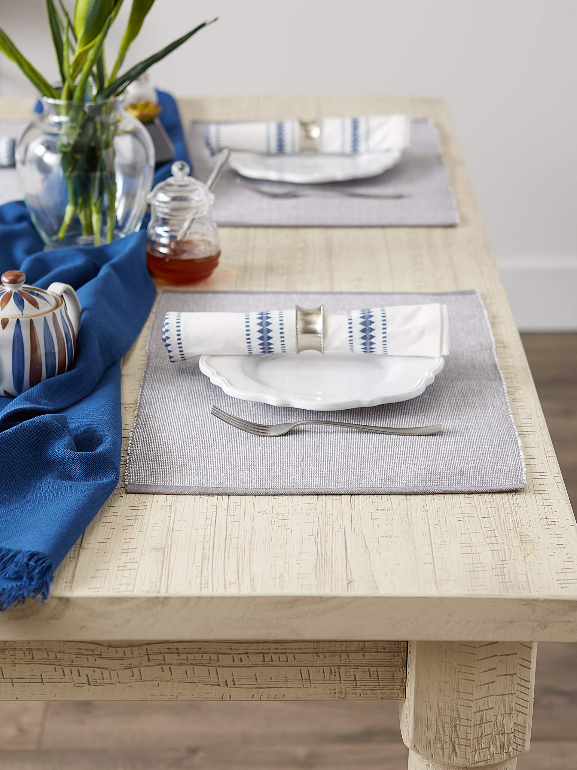 DII Set di tovagliette, cotone, grigio, da tavolo