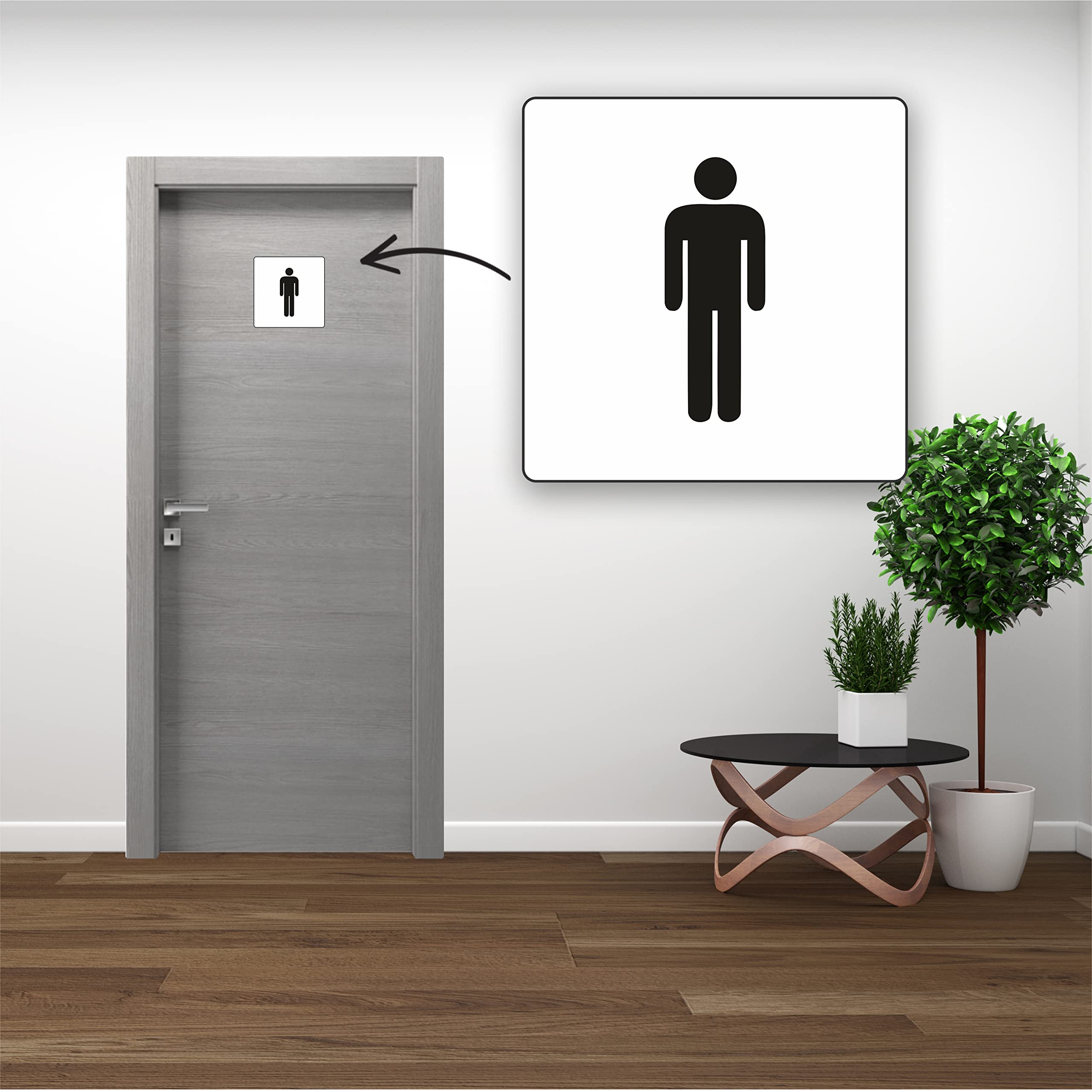 Pubblimania Aufkleber-Set – 24 Türschilder Für Büro, Toilette, Videoüberwachung, 14,5x5 Cm