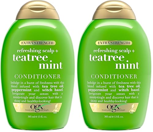 Miniatura 10 de OGX Acondicionador Extra Fuerte Refrescante para Cuero Cabelludo + Romero Menta, Acondicionador Nutritivo para el Cabello y el Cuero Cabelludo