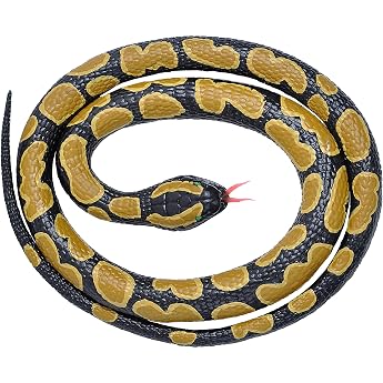 Wild Republic 20775 Rubber Snake Small Ball Python 117 cm Black Yellow
