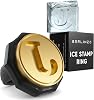 Berlinzo Ice Stamp Ring for Cube & Sphere - Custom Ice Cubes for Whiskey, Mojito Cocktails – J Letter Shaped Brass Ice Stamp j 3mm Depth - Black