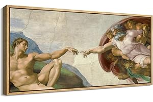 SIGNFORD Extra Large Framed Canvas Creation of Adam Wall Art by Michelangelo