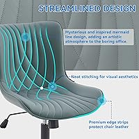 Vista 87 de YOUNIKE Silla de oficina, silla de escritorio sin brazos con ruedas, sillas giratorias ajustables para computadora de oficina en casa, silla