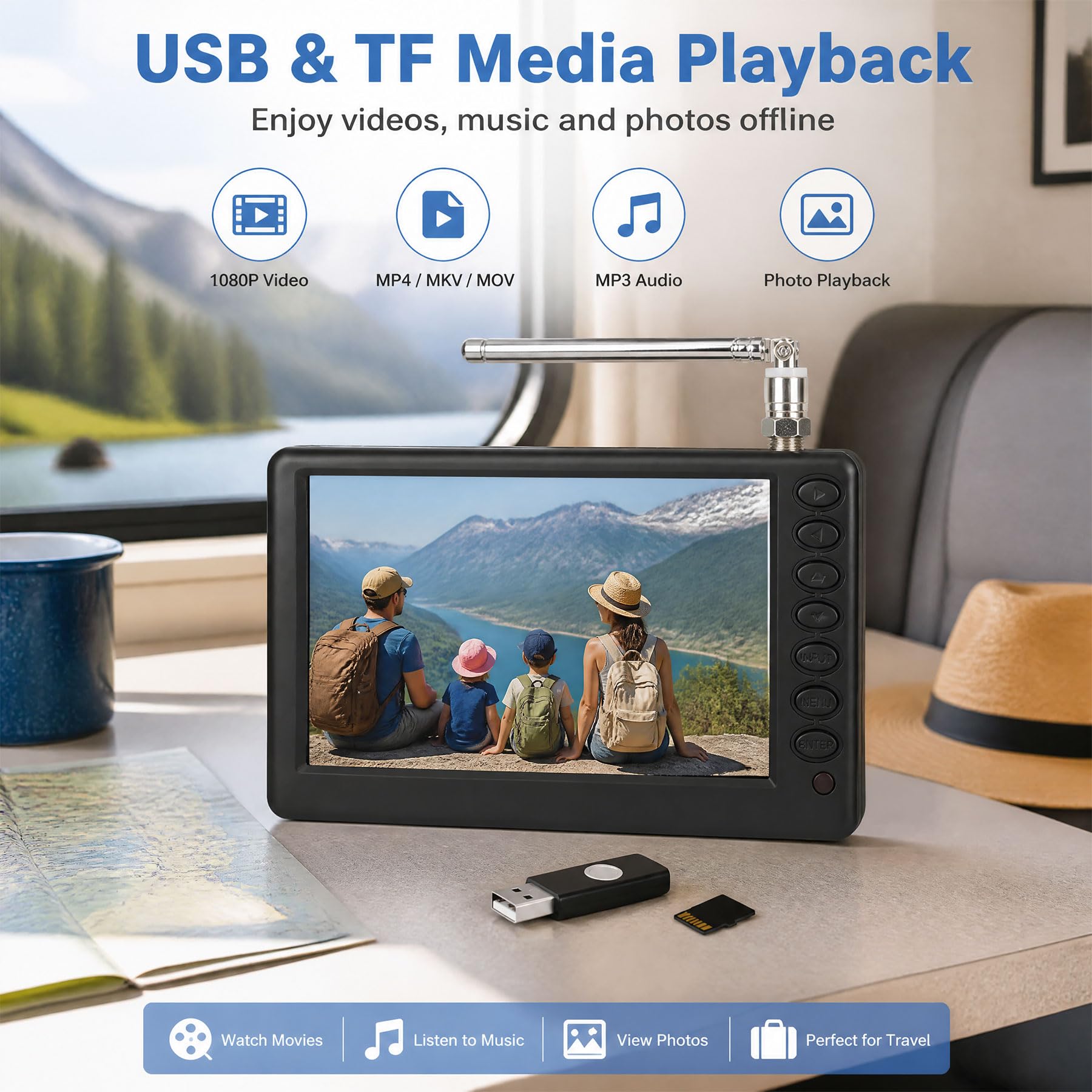 Amazon | 5インチポータブルテレビ、ATSC HD TFT LEDポケットデジタル