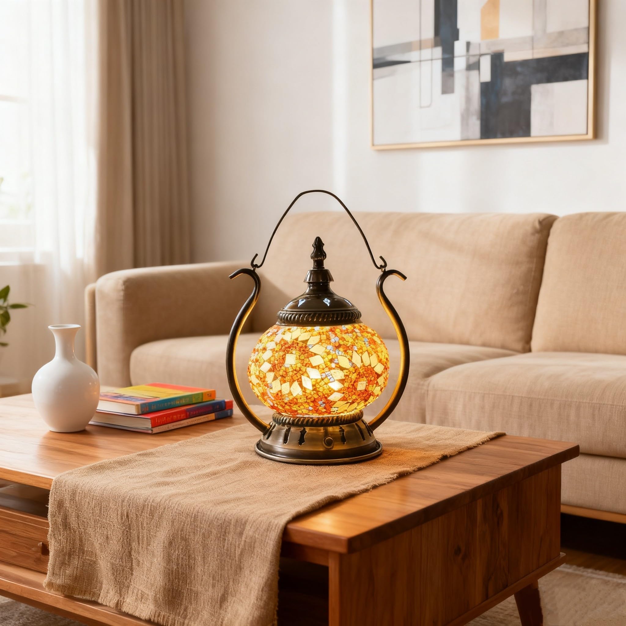 Turco esotico mosaico neon segno lampada da tavolo fatto a mano stile marocchino retro ombra luci decorative per camera da letto Natale Halloween ufficio bar decorazione d'arte