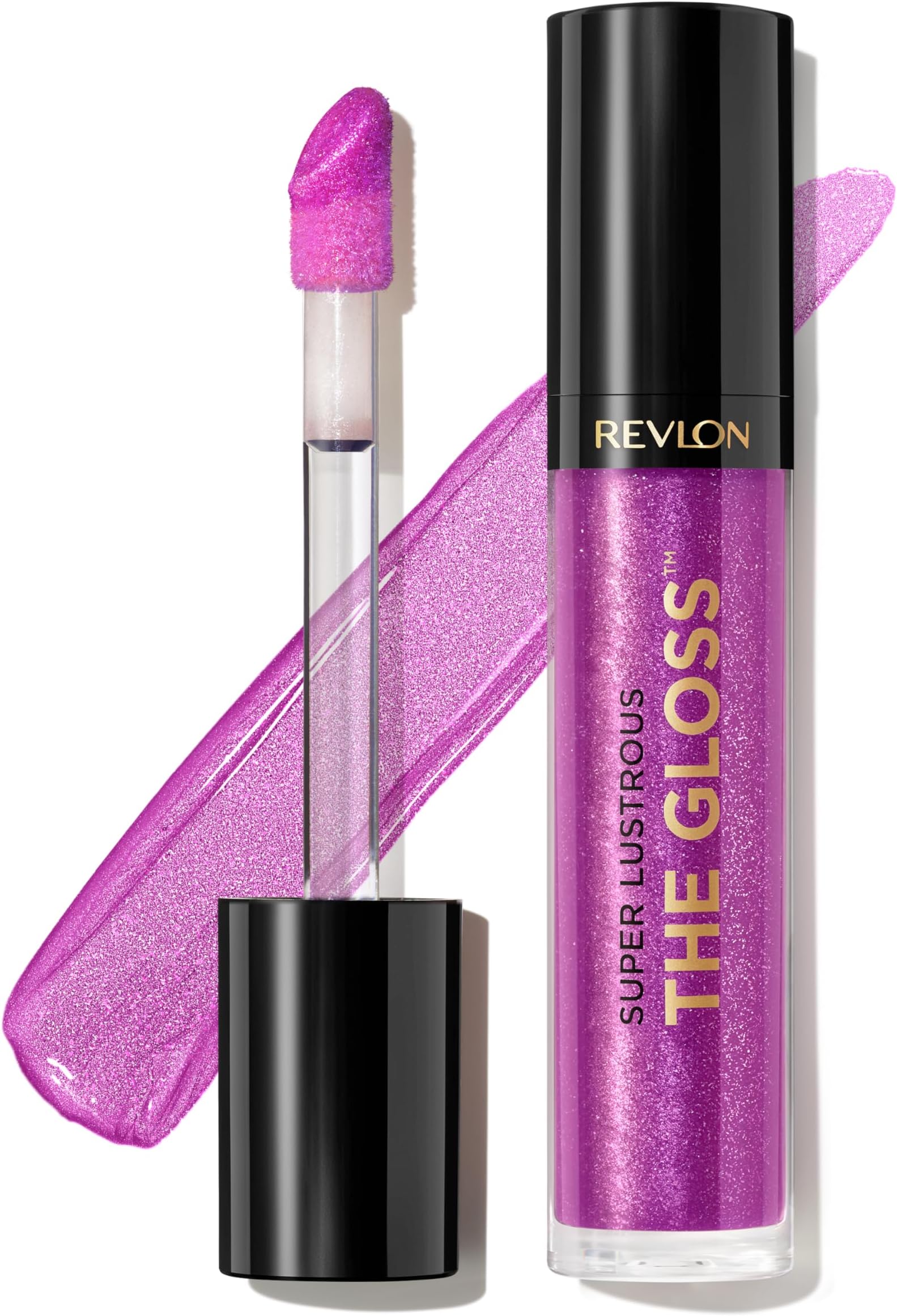 Revlon Super Lustrous Lip Gloss, Non-Sticky, Hydrating, High Shine Finish, 230 Sugar Violet, 0.13 oz