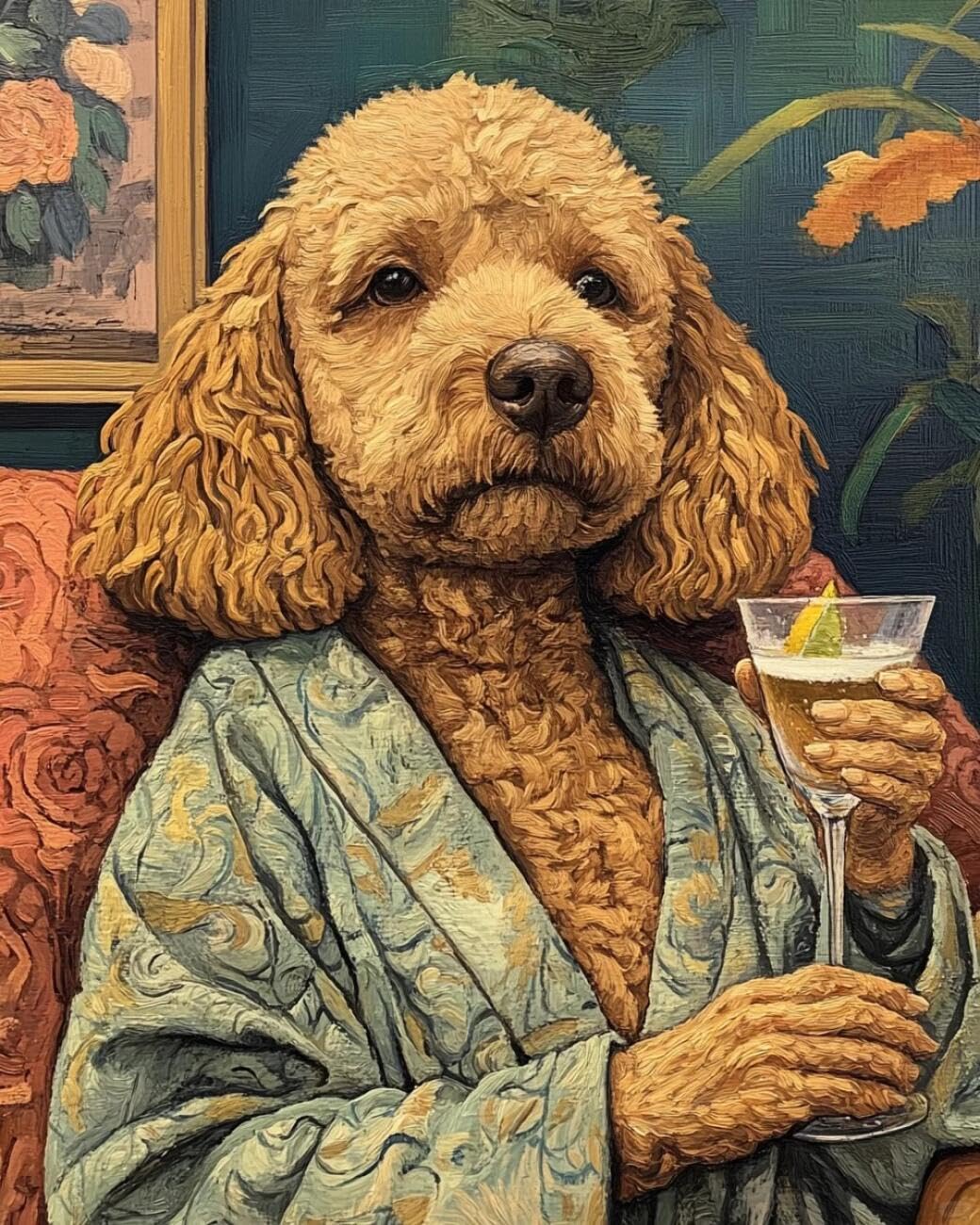 Henypt Cross Stitch Kits Dog in Clothes Animal DIY Arts Aand Craft Kit for Adults Beginners with Accessories Home & Leisure/Gifts 14CT 40x50cm