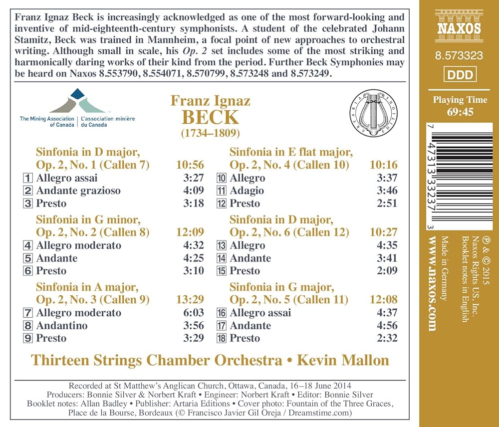 Franz Ignaz Beck, Kevin Mallon, Thirteen Strings Chamber