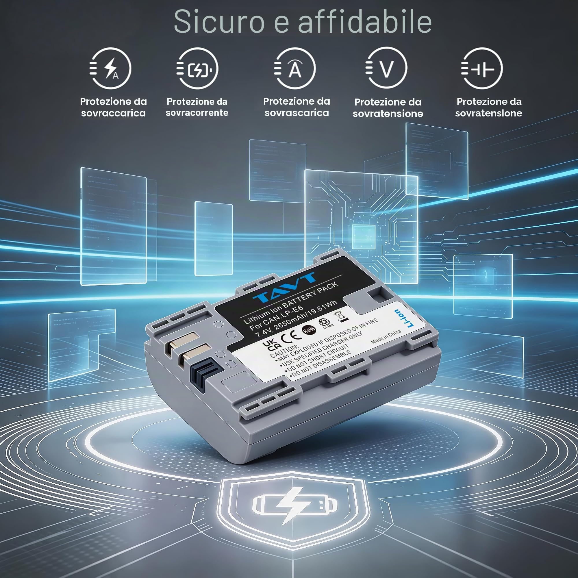 2Pcs 2650mAh LP-E6 LP-E6NH LP-E6n Batteria e Caricabatteria per Canon EOS R7, R6, R5, R, 6D Mark II, 5D Mark IV, 5D Mark III, 5DS, 5DS R, 5D Mark II, 80D 90D 6D 7D, 7D Mark II