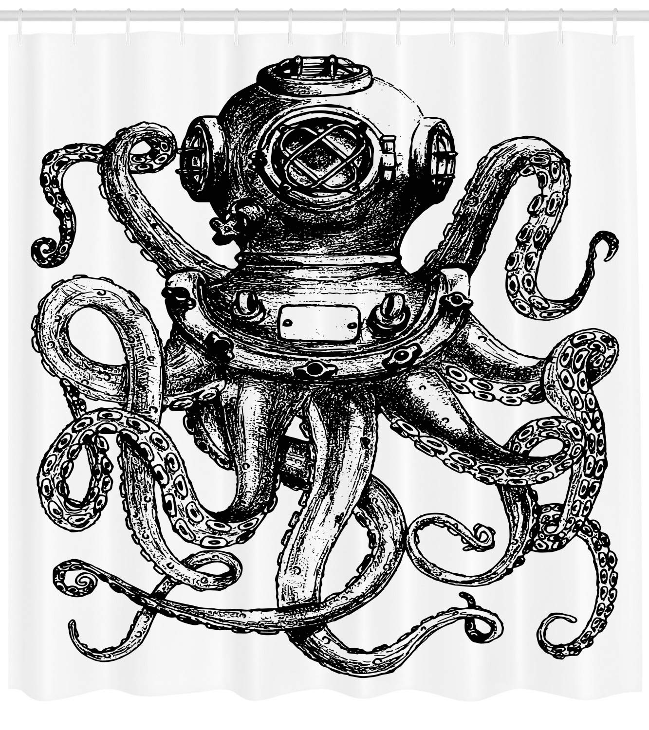 Octopus Attack Scuba Diver Clipart