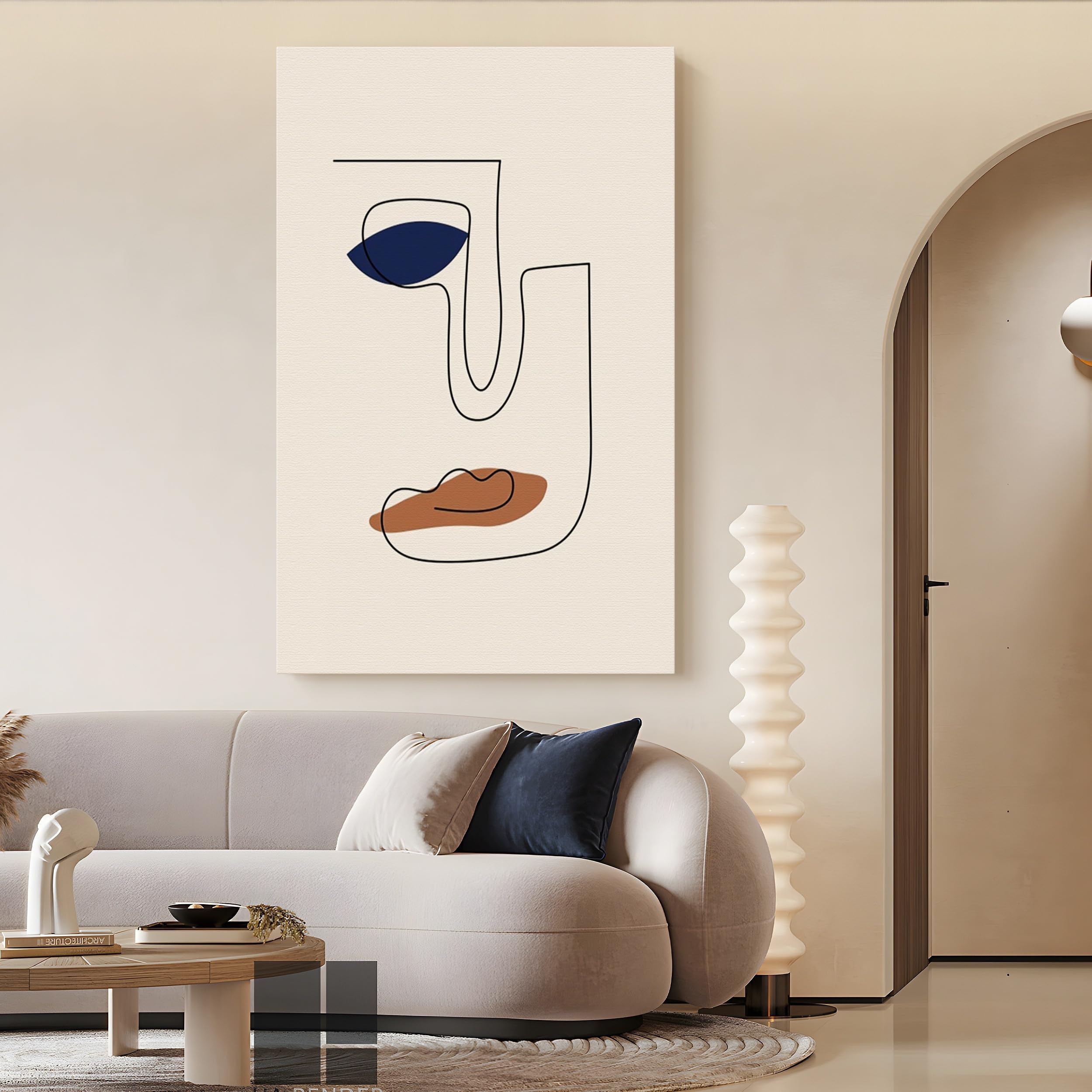IHHGNB Modern Abstract Canvas Wall Art, Minimalist Smooth Curved Lines Colors Wall Pictures for Living Room Office Decor Artwork(30x40cm(12x16in)/No frame)