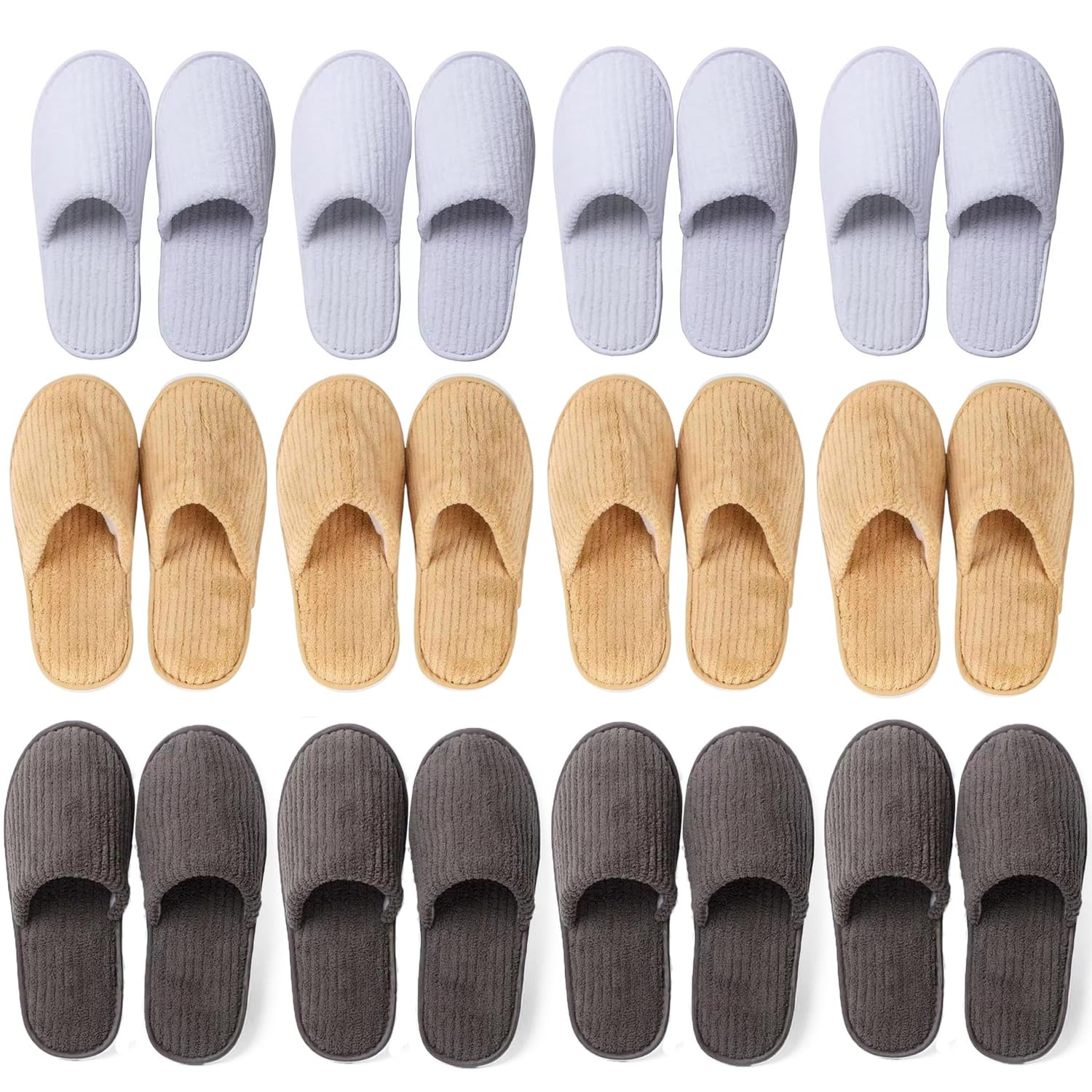 LiliGloris 6/10/12 pairs of disposable slippers, hotels, guesthouses, beauty SPA clubs, bridesmaid sl for weddings, outdoor camping, easy-to-carry for home guests, Provide plus size options