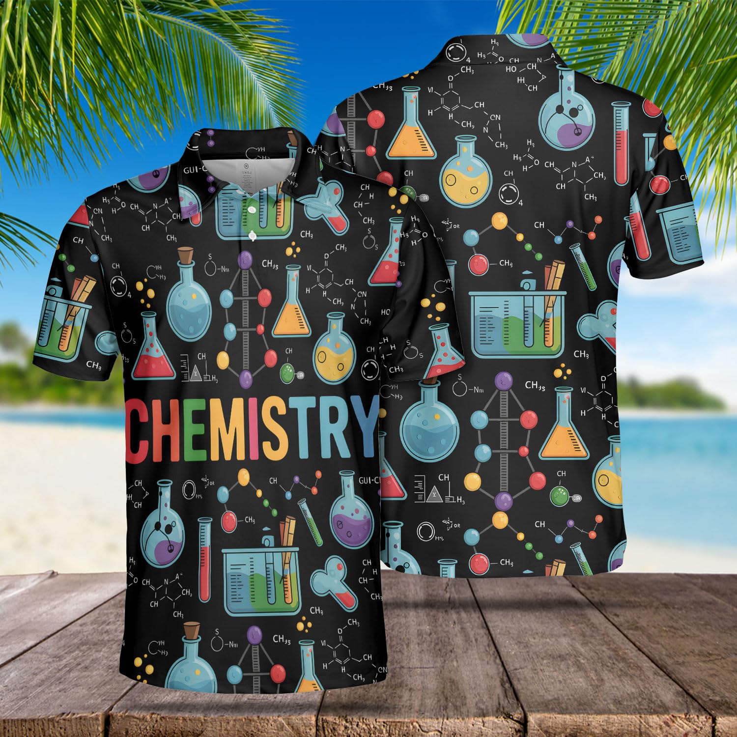 Back to School Polo Shirts for Men - Chemistry Short Sleeve Regular Fit Polo Shirts for Men Women Series 49 Size XL