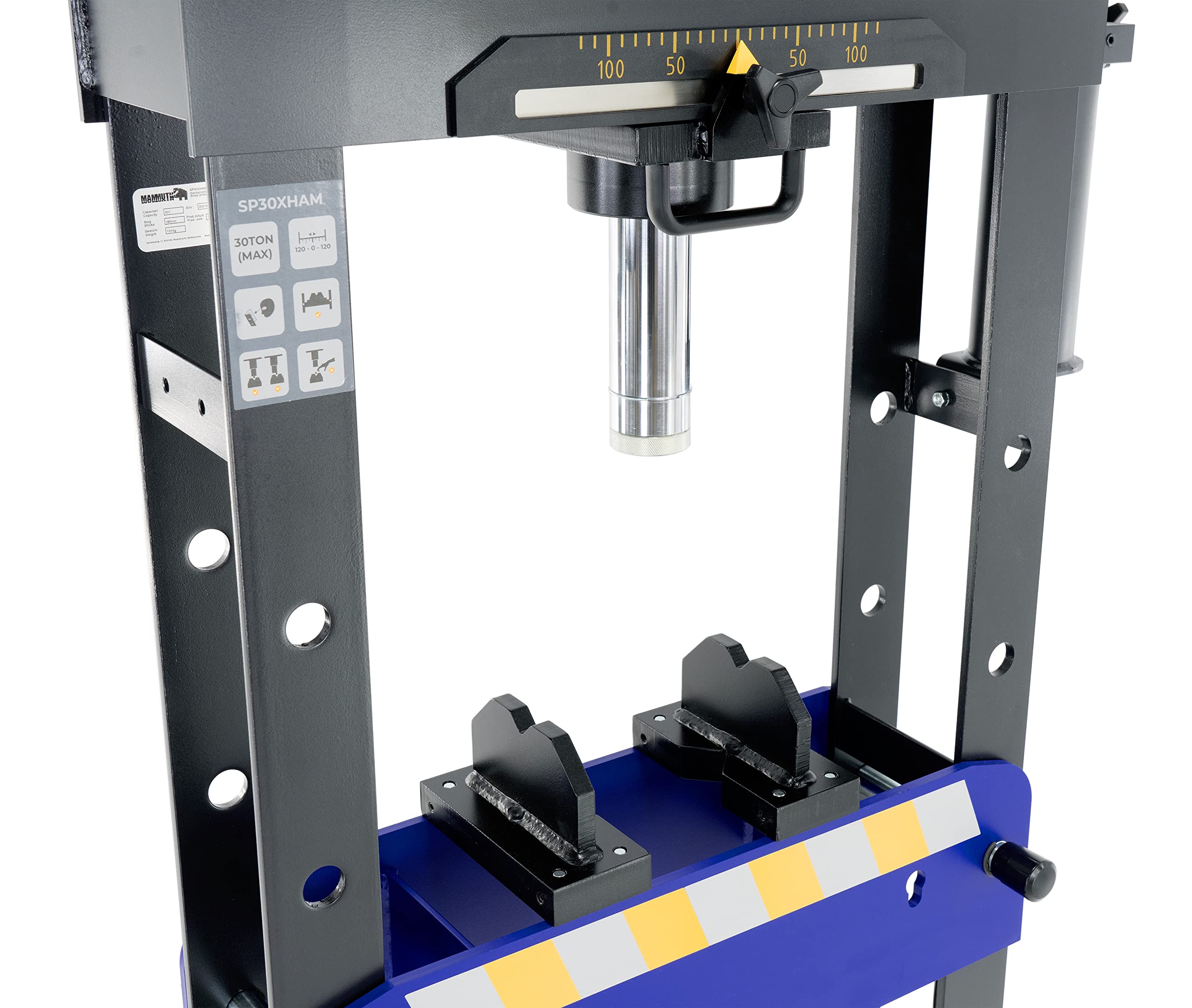 Werkstattpresse 30t Hydraulik-Presse manuell + pneumatisch Industriepresse geschweißte Ausführung Werkstatt Zylinder verschiebbar Pneumatikpresse