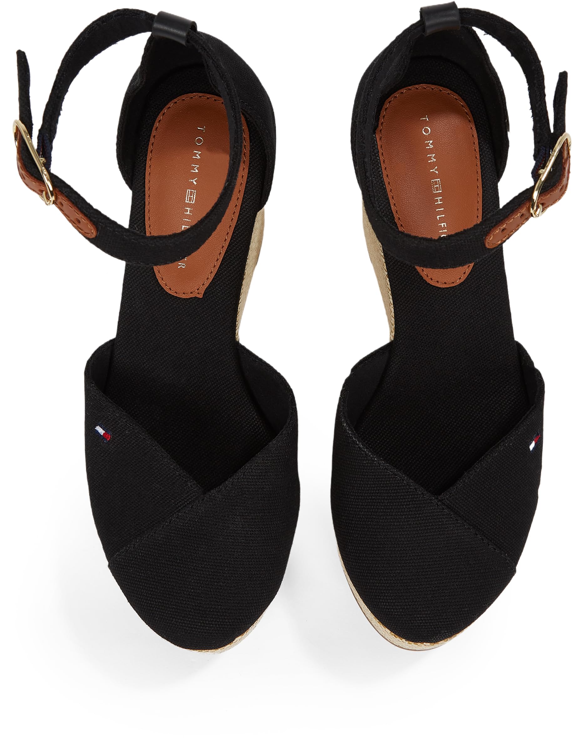 Tommy Hilfiger Espadrilles Compensées Femme Flag Closed Toe à Bride Cheville