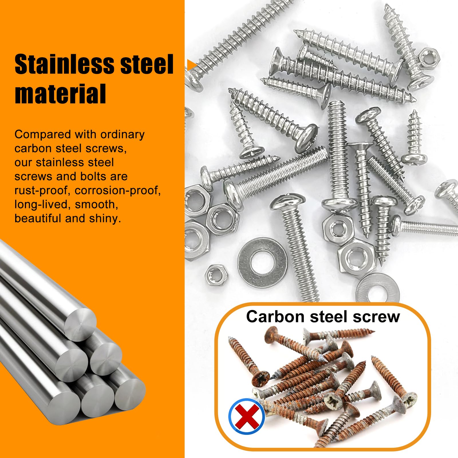 weideer 2431PCS Stainless Steel Nuts and Bolts Assortment,Metric&SAE Screws — Amazon image 4