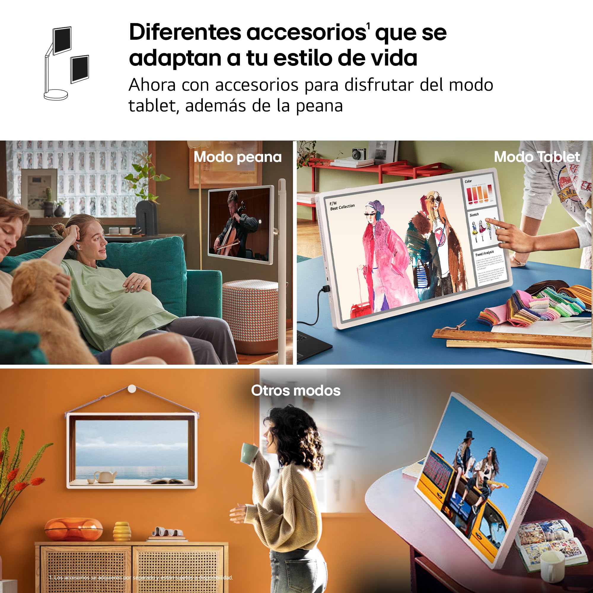 LG 27LX6TDGA - Smart Monitor StanbyMe 2, 27" QHD táctil, Smart TV Portátil, 2025, webOS 24 con IA, Dolby Vision y Dolby Atmos, 4h Batería, Peana con Ruedas, Portal Gaming, Beige — view 6