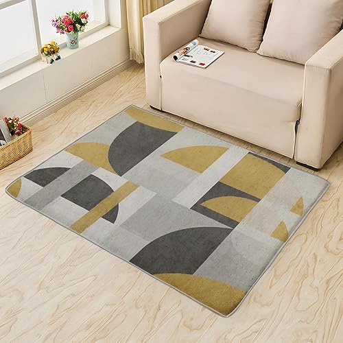 Miniatura 4 de ZDABAOEC Alfombra moderna de mediados de siglo de 6 x 9 pies, alfombras abstractas para dormitorio, sala de estar, alfombra geométrica, alfombra