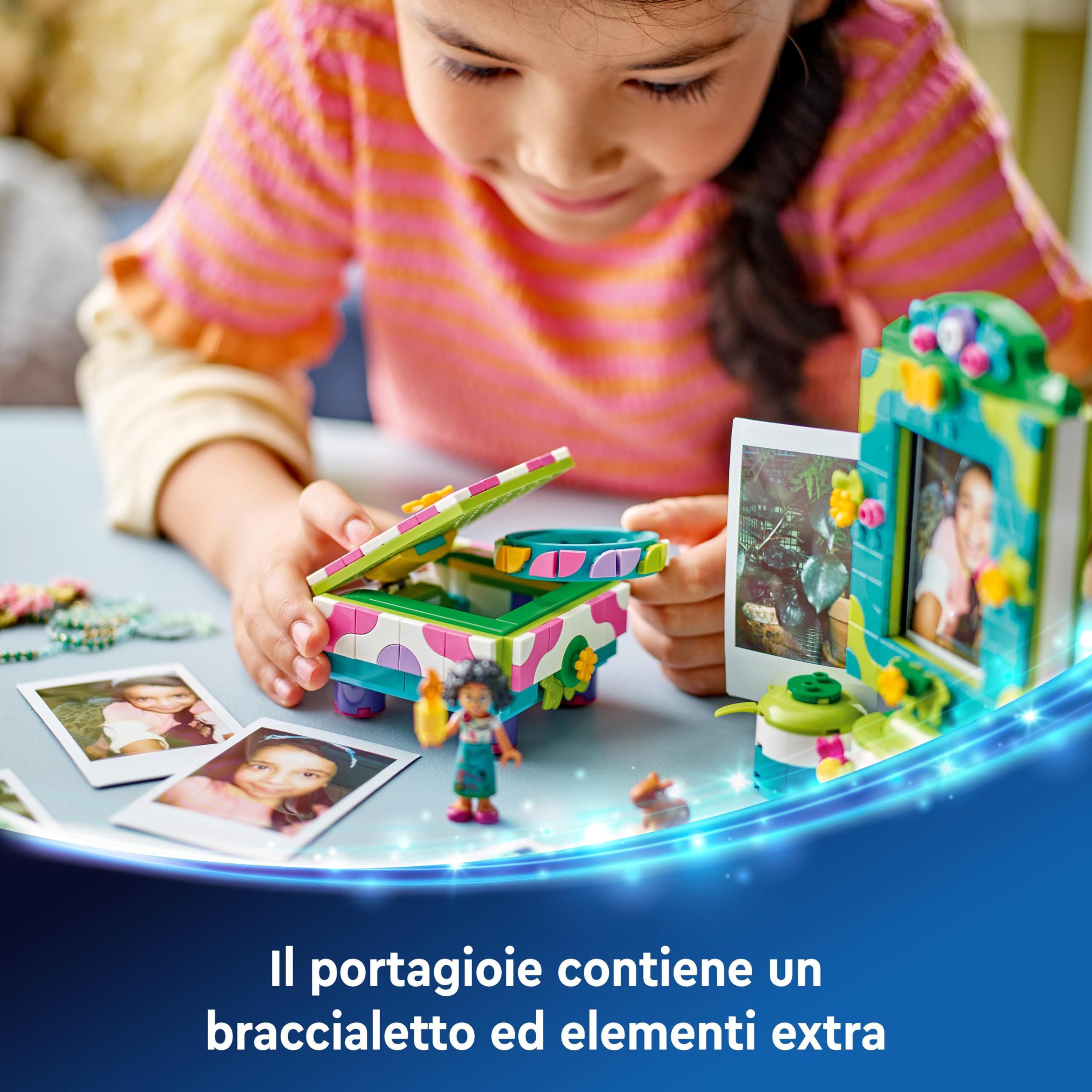 LEGO Disney Portafoto e Portagioie di Mirabel Madrigal, Giochi per Bambine e Bambini da 6 Anni con Mini Bambolina, Capibara, Braccialetto e Portafoto da Costruire, Idea Regalo dal Film Encanto 43239