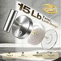 Vista 2 de 4 Pack Heavy Duty Suction Cup Hooks for Shower & Glass Window, No Drill & Removable Shower Hooks for Towels, Coat, Robes, Loofah -Brushed Nickel