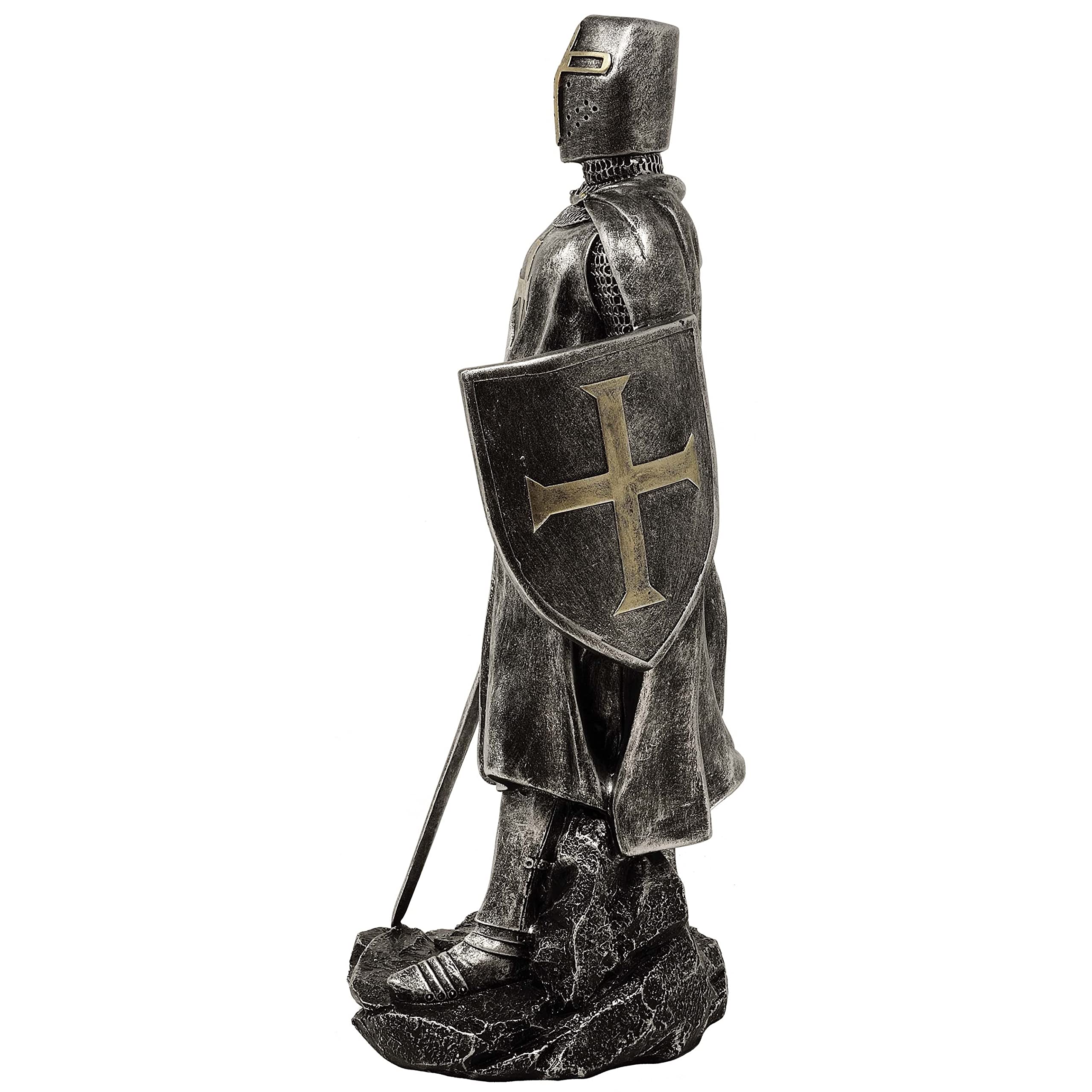 Kreuzritter silber-bronzefarben mit Schwert - Mittelalter, Ritter, Knight