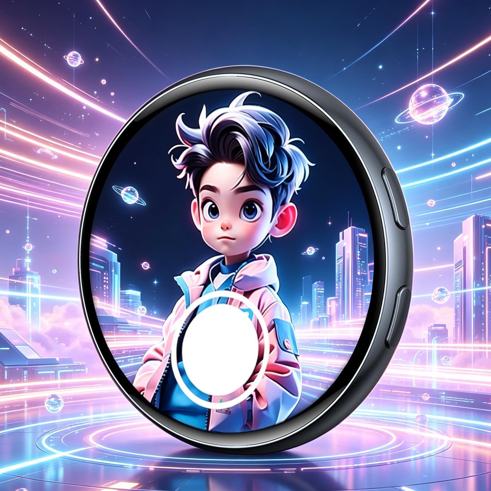 Pantalla Táctil HD Recargable Ponible Dinámica Inteligente Para Anime Adultos Niños Convención Cómic ACG Festival